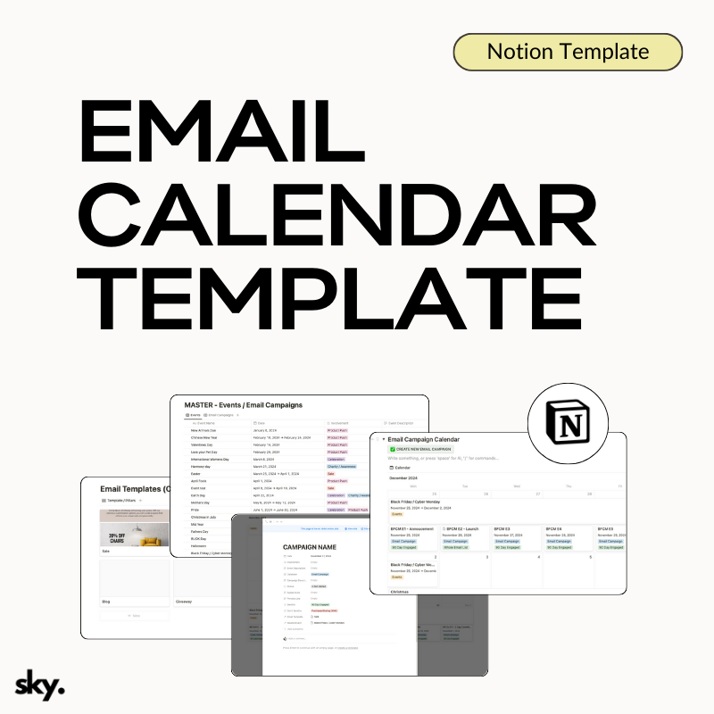 [Notion Template] Email Marketing Calendar