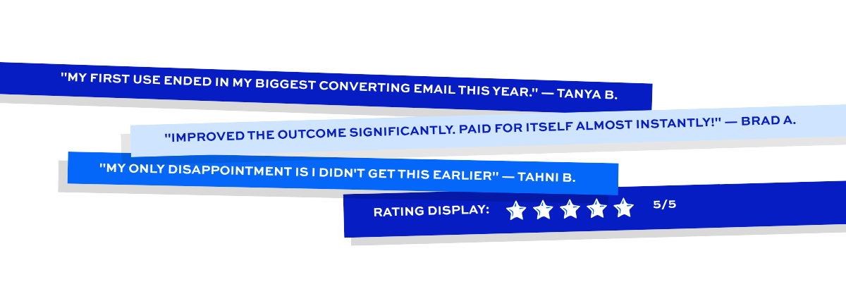 Over 88, 5 star ratings for the email courses