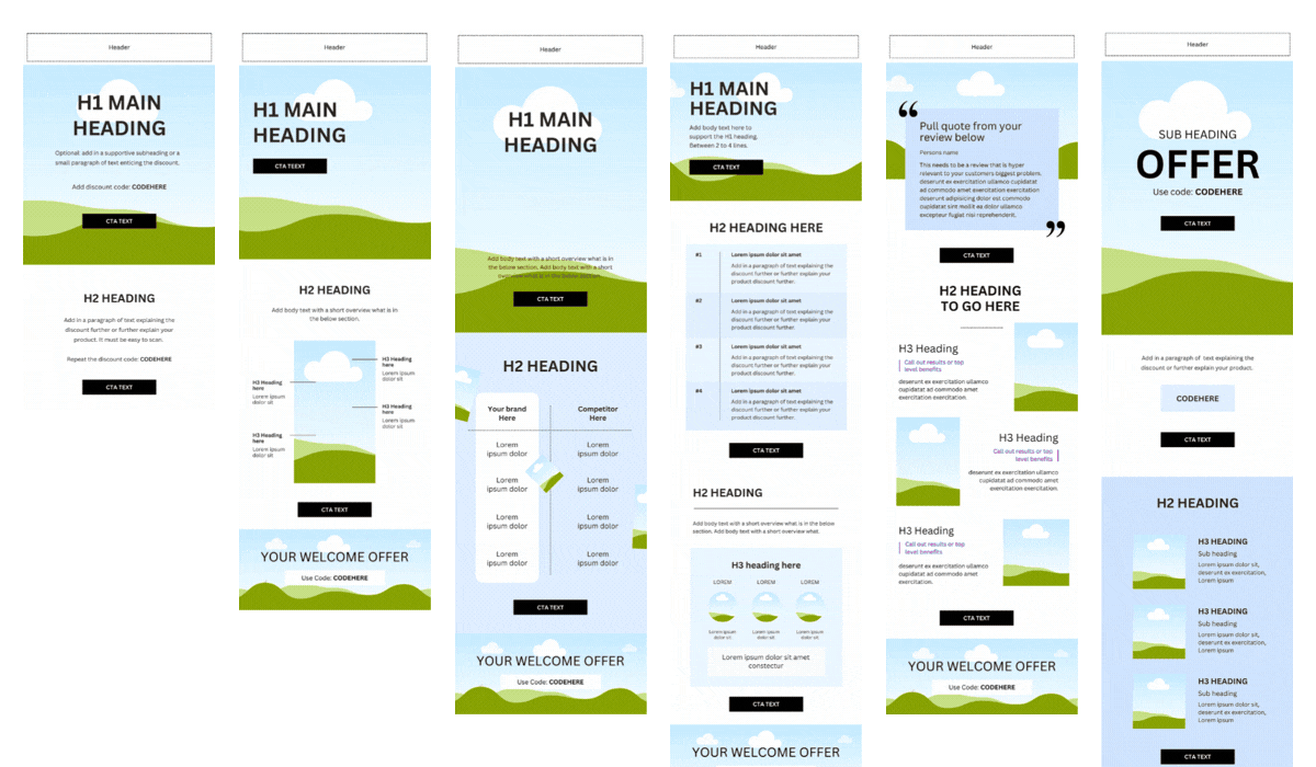 6 email templates ready for your brand
